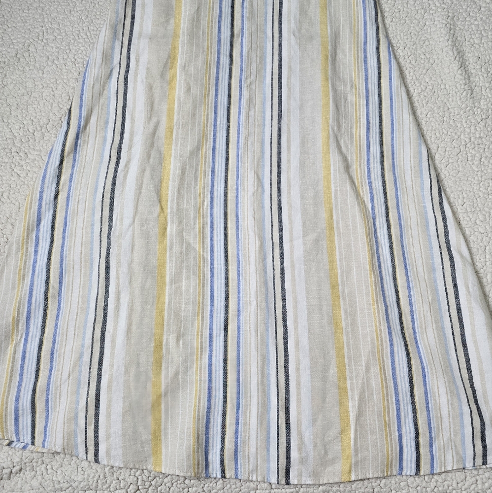 J. Jill V-Neck Linen Striped A-Line Maxi Dress Size S - Picture 6 of 12